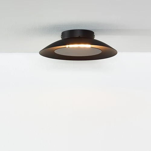 Lucide FOSKAL - Deckenleuchte - Ø 21,5 cm - LED - 1x6W 2700K - Schwarz - Atmosphäre 1